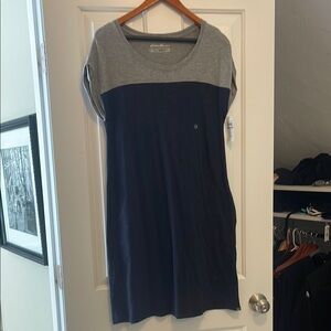 Eddie Bauer Gray and Blue Cap Sleeve knit dress new with tags